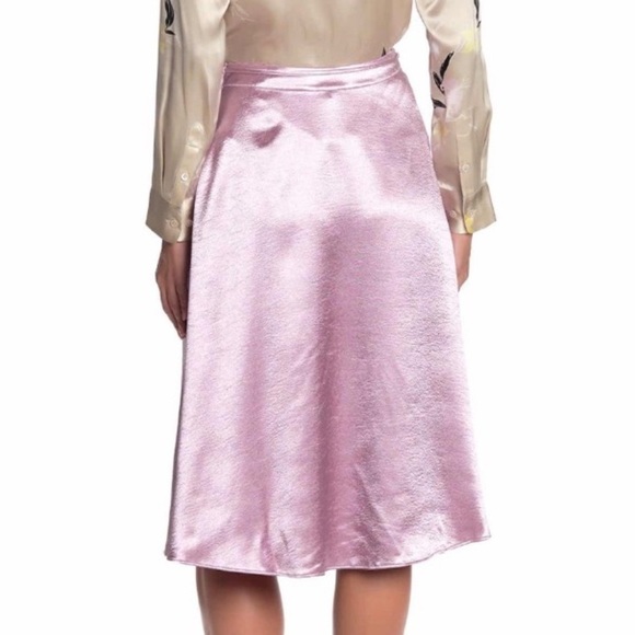 JOIE PINK ALBERIC A-LINE SATIN SKIRT - Picture 2 of 3